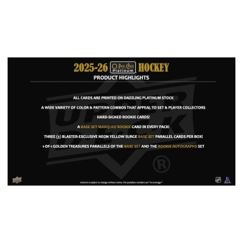 Hokejové karty NHL 2025-26 Upper Deck O-Pee-Chee Platinum Blaster Box