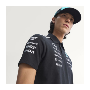 Mercedes AMG Petronas мъжка поло тениска black official Teamline Replica F1 Team 2026