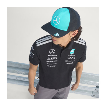 Mercedes AMG Petronas мъжка поло тениска black official Teamline Replica F1 Team 2026