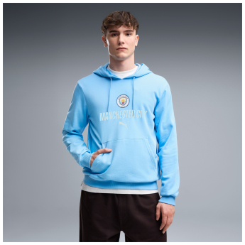 Manchester City мъжки суитшърт с качулка FtblCulture blue