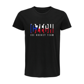 Отбори по хокей мъжка тениска Czech Republic Flag black