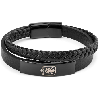 Aston Villa гривна Black IP Leather Bracelet