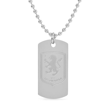 Aston Villa колие с висулка Engraved Dog Tag & Chain