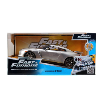 Модели на автомобили и мотоциклети модел 1/24 Fast & Furious Nissan GT-R Silver 2009 Brian