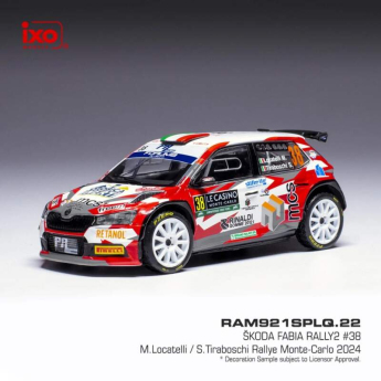 Модели на автомобили и мотоциклети модел 1/18 Škoda Fabia Rally2 2024 N.38 M. Locatelli - Rally Monte Carlo