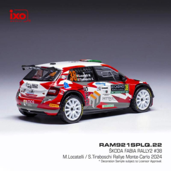 Модели на автомобили и мотоциклети модел 1/18 Škoda Fabia Rally2 2024 N.38 M. Locatelli - Rally Monte Carlo