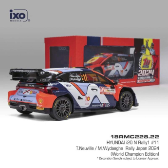 Модели на автомобили и мотоциклети модел 1/18 IXO Hyundai I20 N WRC Rally Japan 2024 World Champion T. Neuville