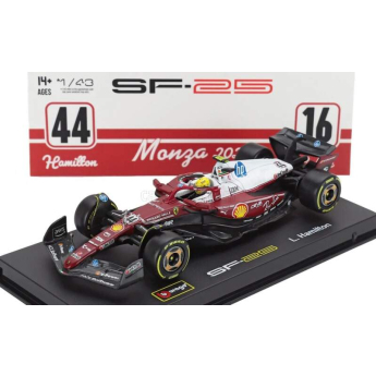 Модели на автомобили и мотоциклети модел 1/43 Scuderia Ferrari SF-25 BBurago #44 Lewis Hamilton Monza 2025 Signature