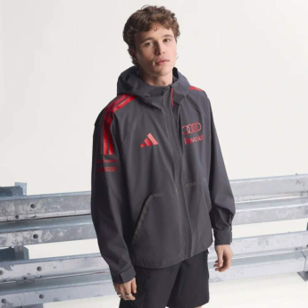 Audi F1 мъжко яке с качулка Mechanics Rain grey F1 Team 2026