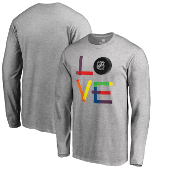 NHL продукти мъжка тениска с дълъг ръкав grey NHL logo Hockey Is For Everyone Love Square
