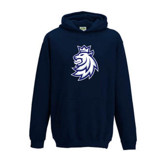 Отбори по хокей детски суитшърт с качулка navy Czech Ice Hockey lion