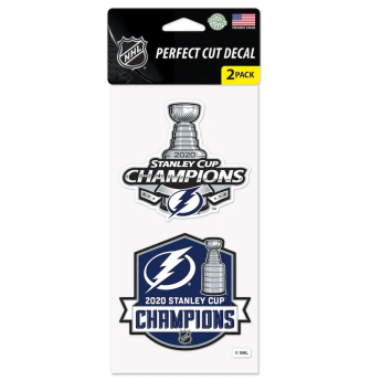 Tampa Bay Lightning стикери 2020 Stanley Cup Champions 4x8 Perfect Cut Decal 2-Pack