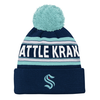 Seattle Kraken детска зимна шапка Jacquard Cuffed Knit With Pom