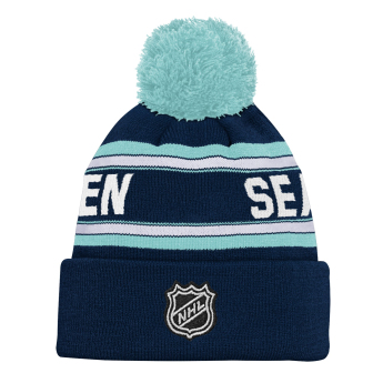 Seattle Kraken детска зимна шапка Jacquard Cuffed Knit With Pom