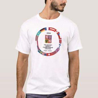 Отбори по хокей мъжка тениска Ice Hockey World Championship Czechia MS 2024 White
