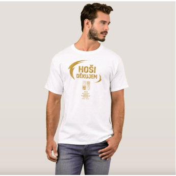 Отбори по хокей мъжка тениска HOŠI DĚKUJEM Ice Hockey World Championship Czechia MS 2024 GOLD EDITION White