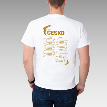 Отбори по хокей мъжка тениска HOŠI DĚKUJEM Ice Hockey World Championship Czechia MS 2024 GOLD EDITION White
