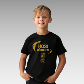 Отбори по хокей детска тениска Ice Hockey World Championship Czechia MS 2024 GOLD EDITION Black