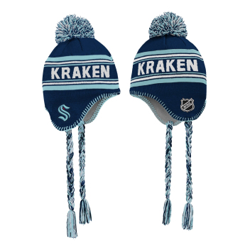 Seattle Kraken детска зимна шапка Jacquard Tassel Knit With Pom