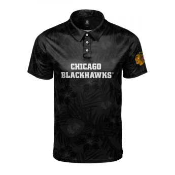 Chicago Blackhawks мъжка поло тениска Floral Wordmark