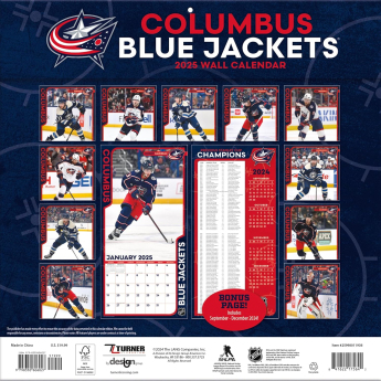 Columbus Blue Jackets календар 2025 Wall Calendar