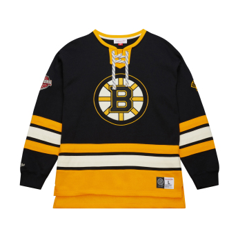Boston Bruins мъжки суитшърт Heritage Lace-Up Crew Vintage Logo