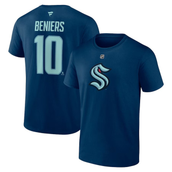 Seattle Kraken мъжка тениска Matty Beniers #10 Stack Logo Name & Number