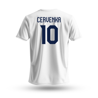 Отбори по хокей детска тениска Roman Červenka #10 Czech National Emblem 2025 White