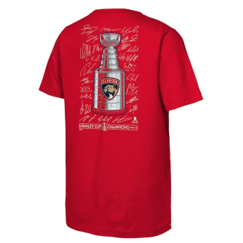 Florida Panthers детска тениска 2025 Stanley Cup Champions Signature Roster red