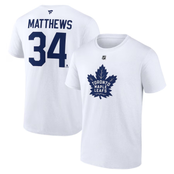 Toronto Maple Leafs мъжка тениска Auston Matthews #34 Fanatics Authentic Stack Name & Number T-Shirt - White