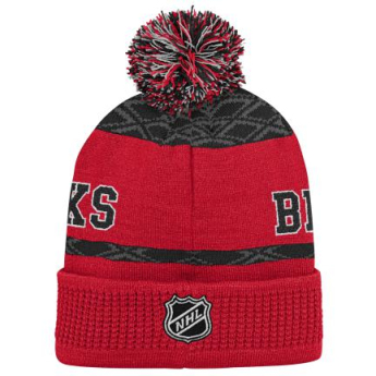 Chicago Blackhawks детска зимна шапка Puck Pattern Cuffed Pom