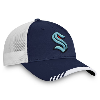 Seattle Kraken баскетболна шапка с козирка Navy Authentic Pro Locker Room Trucker Adjustable