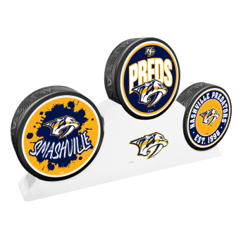 Nashville Predators шайба 3 Puck Podium Set