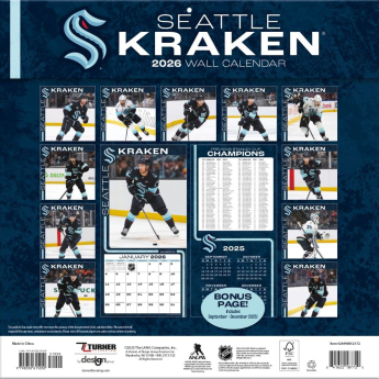 Seattle Kraken календар 2026 Wall