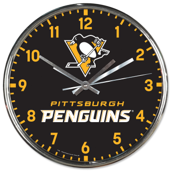 Pittsburgh Penguins стенен часовник Chrome