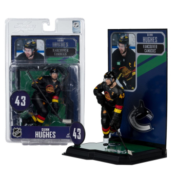 Vancouver Canucks фигурка Quinn Hughes #43 SportsPicks Black Jersey