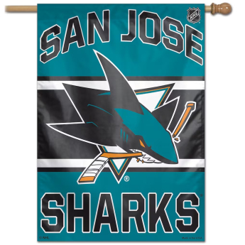 San Jose Sharks знаме Wordmark Single-Sided Vertical