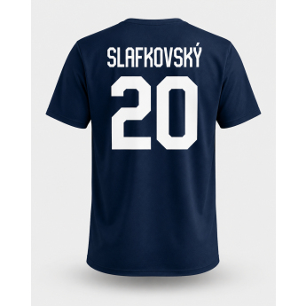 Отбори по хокей мъжка тениска Slovakia National Emblem Navy