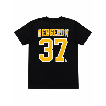 Boston Bruins мъжка тениска Patrice Bergeron #37 Boston Bruins NHL Iconic Name & Number Graphic