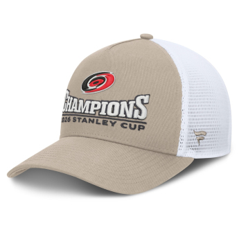 Carolina Hurricanes баскетболна шапка с козирка NHL 2026 Stanley Cup Champions A-Frame Trucker Adjustable