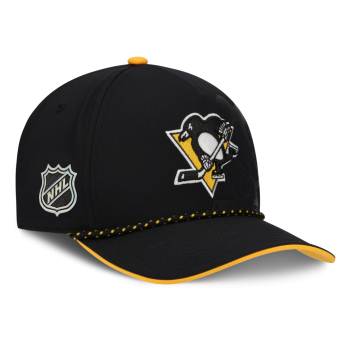 Pittsburgh Penguins баскетболна шапка с козирка NHL Fanatics Black On Stage Podium Draft A-Frame Adjustable