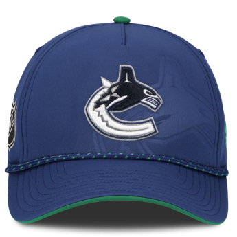 Vancouver Canucks баскетболна шапка с козирка NHL Fanatics Blue On Stage Podium Draft A-Frame