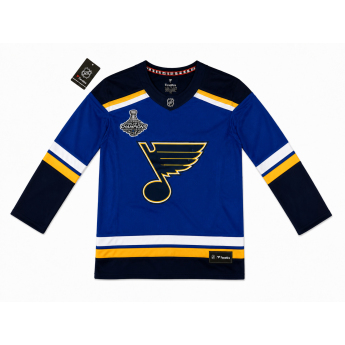 St. Louis Blues детска хокейна фланелка NHL Premier Home Stanley Cup Champions 2019 Patch