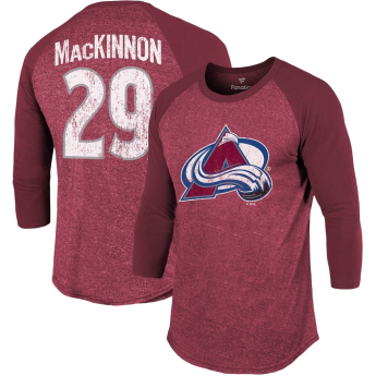 Colorado Avalanche мъжка тениска NHL Name & Number Tri-Blend Raglan 3/4-Sleeve T-Shirt - Burgundy