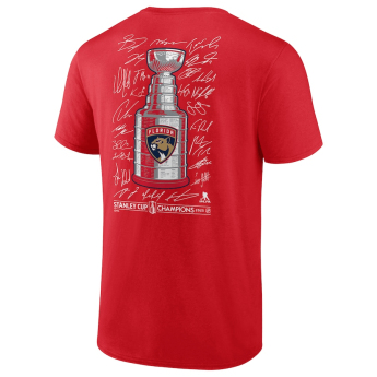 Florida Panthers мъжка тениска 2025 Stanley Cup Champions Signature Roster red