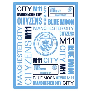 Manchester City табела за стена Large Montage Sign