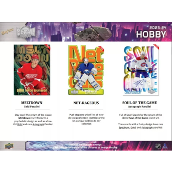 NHL кутии хокей карти NHL 2023-24  Upper Deck Skybox Metal Universe Hobby Box