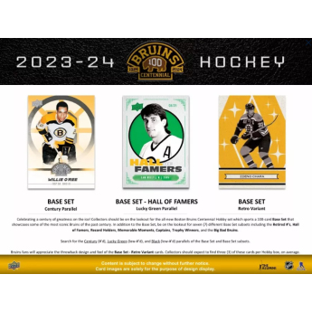 NHL кутии хокей карти NHL 2023-24 Upper Deck Boston Bruins Centennial Hobby Box
