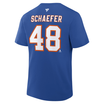 New York Islanders мъжка тениска Matthew Schaefer #48 Fanatics Authentic Stack Name & Number T-Shirt - Royal
