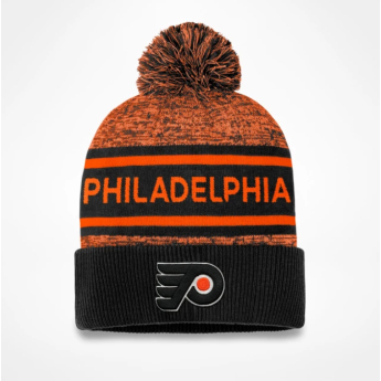 Philadelphia Flyers зимна шапка Authentic Pro Rink Heathered Cuffed Pom Knit